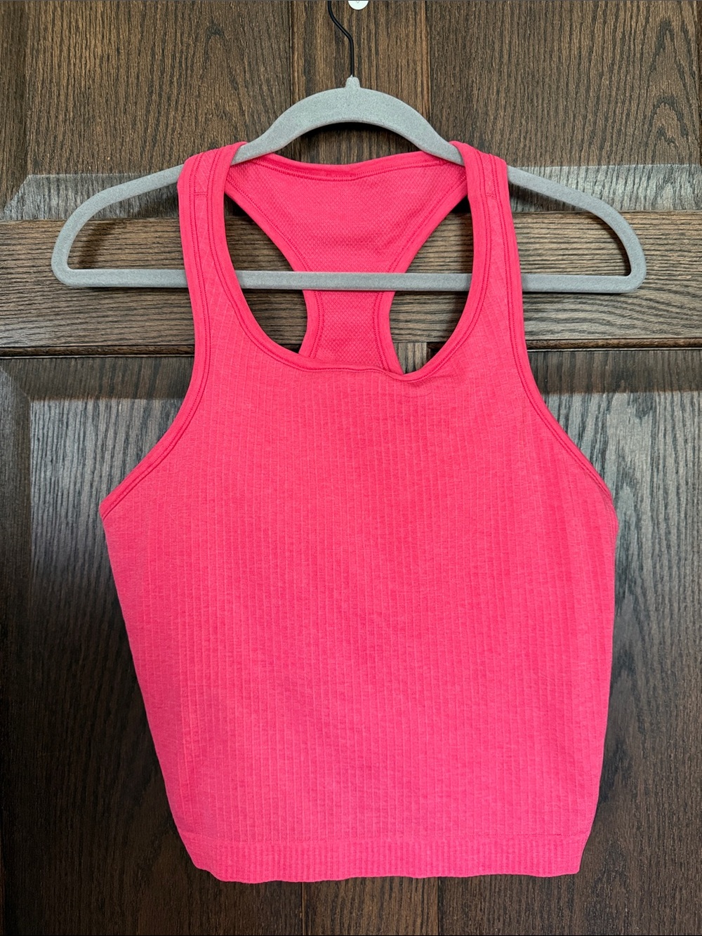 Lululemon Ebb to Street Cropped Racerback Tank Top Coral Pink Size 12